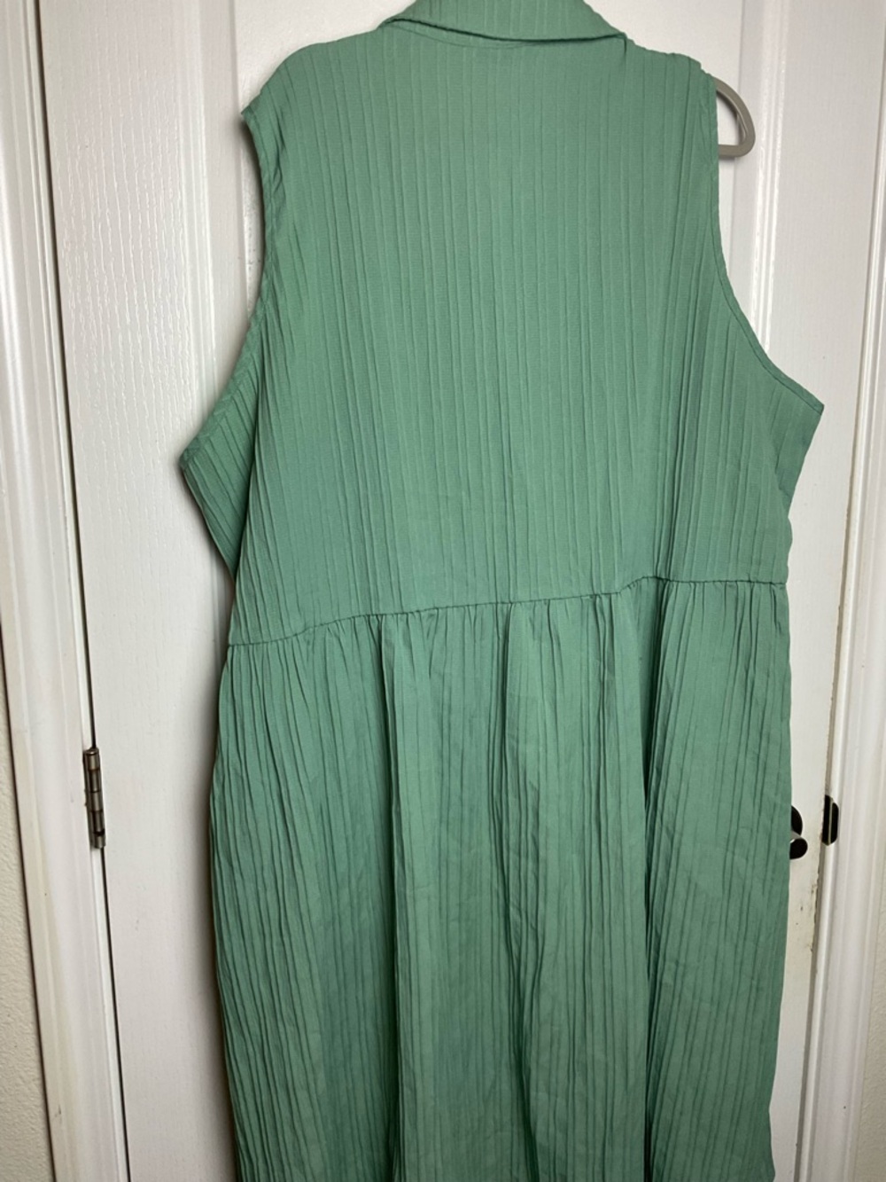 BloomChic Green Button Front Midi Dress Sleeveless Collared Plus Size 26 NWT - Picture 3 of 10
